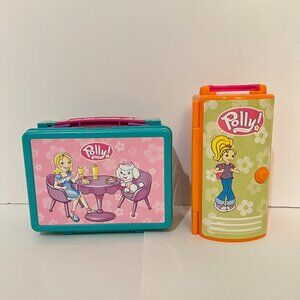Lot of 2 Polly Pocket Mini Lunch Box Cafe and Locker School Time Fun Cases Only